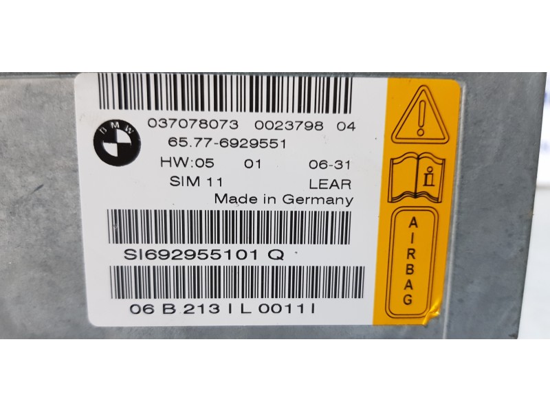 Recambio de centralita airbag para bmw serie 7 (e65/e66) 745i referencia OEM IAM 65776929551  