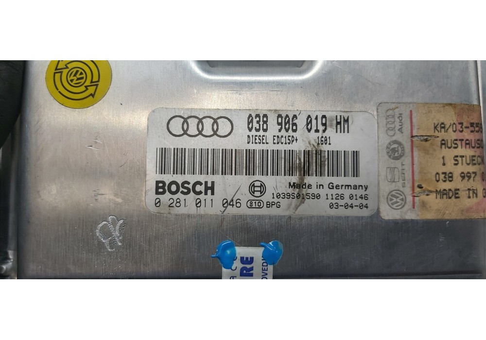 Recambio de centralita motor uce para audi a6 berlina (4b2) 1.9 tdi referencia OEM IAM 038906019HM 0281011046 