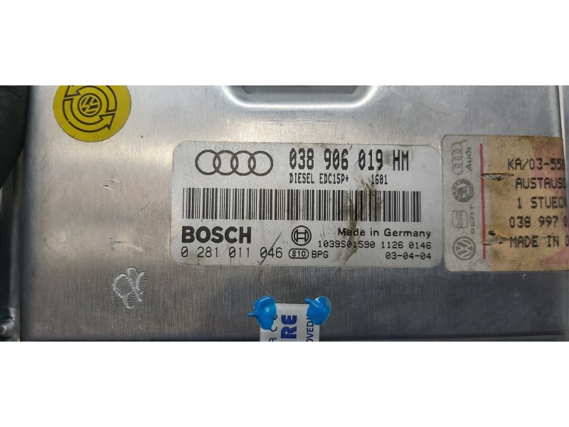 Recambio de centralita motor uce para audi a6 berlina (4b2) 1.9 tdi referencia OEM IAM 038906019HM 0281011046 