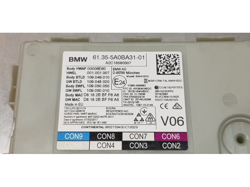 Recambio de modulo confort para bmw serie x3 (g01) xdrive20d referencia OEM IAM 61355A0BA31 A2C18580307 