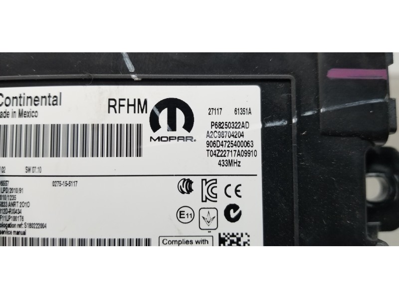 Recambio de modulo electronico para jeep compass ii longitude 4x4 referencia OEM IAM 68250322AD P68250322AD A2C98704204