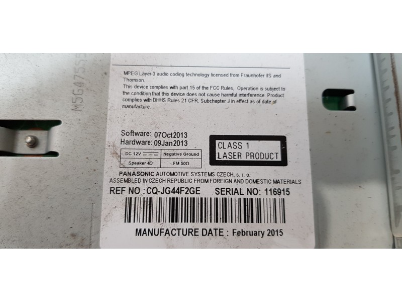 Recambio de sistema audio / radio cd para opel zafira tourer expression referencia OEM IAM 23210022   Recambio de sistema audio / radio cd para opel zafira tourer expression referencia OEM IAM 23210022