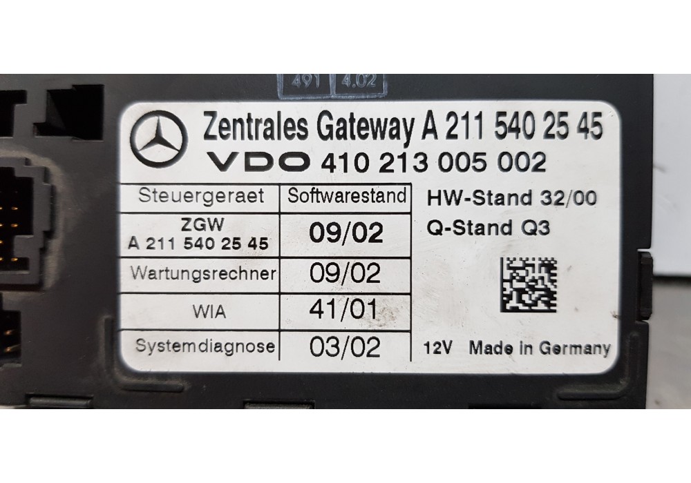 Recambio de modulo electronico para mercedes clase e (w211) berlina e 220 cdi (211.006) referencia OEM IAM A2115402545  