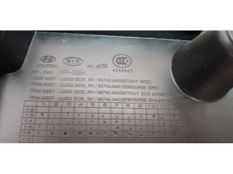 Recambio de guarnecido porton trasero para kia carens ( ) concept referencia OEM IAM 85743A4030  