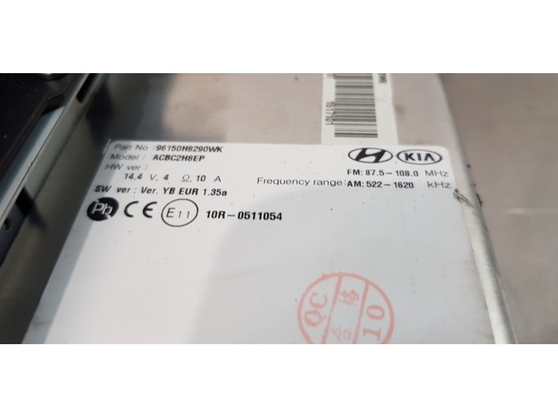 Recambio de sistema audio / radio cd para kia rio (yb) drive referencia OEM IAM 96150H8290WK   Recambio de sistema audio / radio cd para kia rio (yb) drive referencia OEM IAM 96150H8290WK
