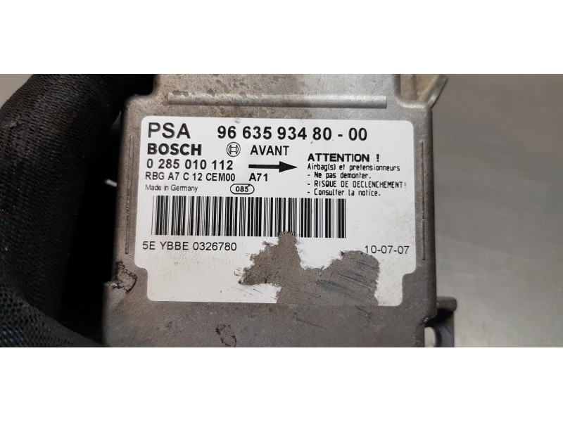 Recambio de centralita airbag para peugeot 207 confort referencia OEM IAM 9663593480 0285010112 