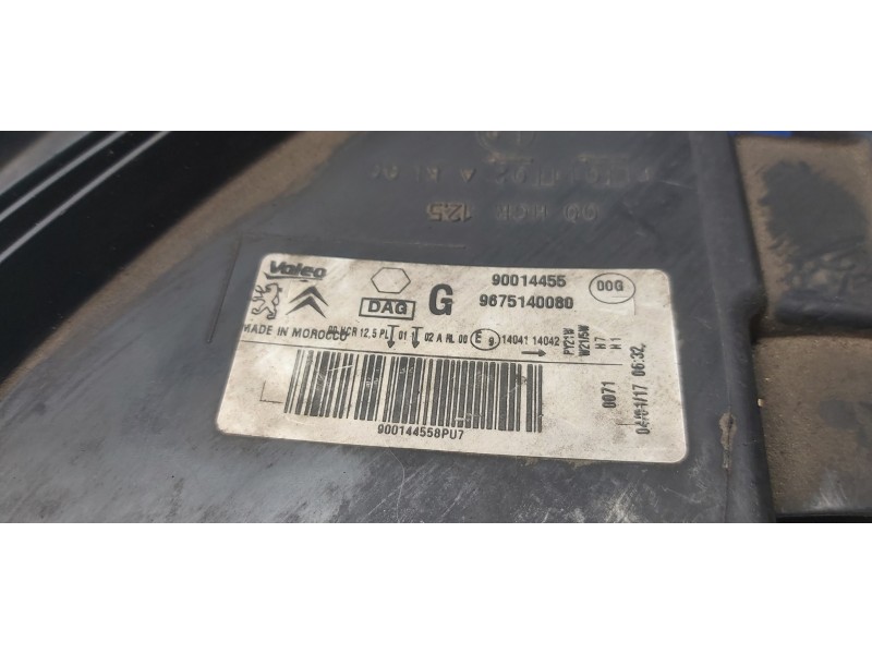 Recambio de faro izquierdo para citroen c-elysée exclusive referencia OEM IAM 9675140080  