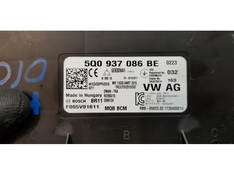 Recambio de modulo confort para skoda octavia lim. (5e3) active referencia OEM IAM 5Q0937086BE 5Q0937086BHZ00  Recambio de modulo confort para skoda octavia lim. (5e3) active referencia OEM IAM 5Q0937086BE 5Q0937086BHZ00
