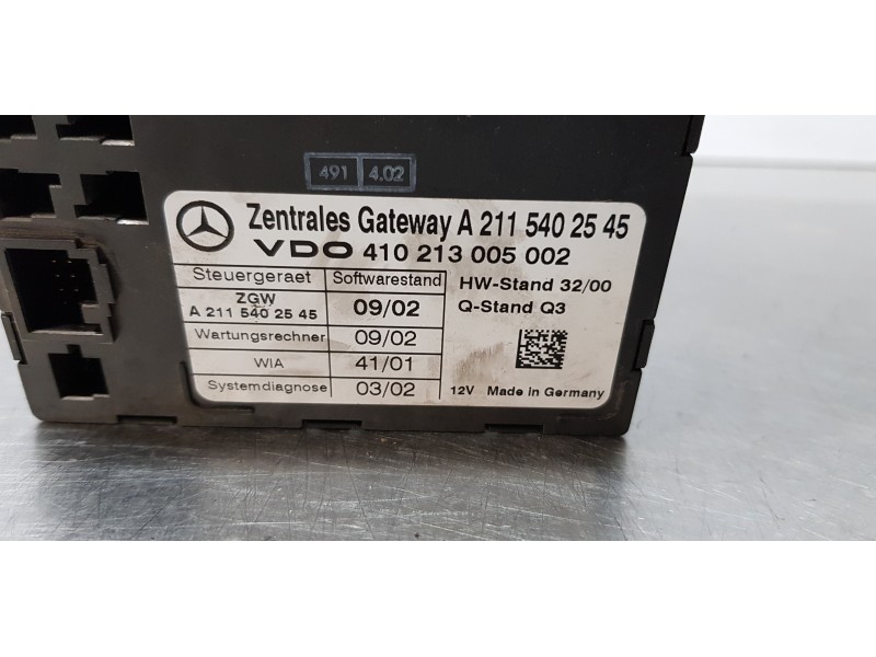 Recambio de modulo electronico para mercedes clase e (w211) berlina e 270 cdi (211.016) referencia OEM IAM A2115402545   Recambio de modulo electronico para mercedes clase e (w211) berlina e 270 cdi (211.016) referencia OEM IAM A2115402545