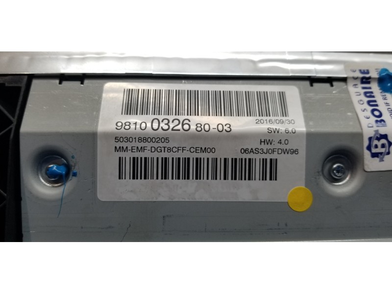 Recambio de pantalla multifuncion para peugeot 3008 allure referencia OEM IAM 9810032680  