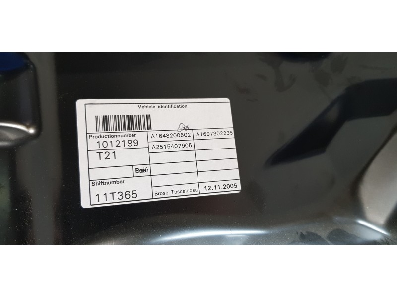 Recambio de elevalunas trasero derecho para mercedes clase r (w251) 320 cdi (251.022) referencia OEM IAM A2518200208  