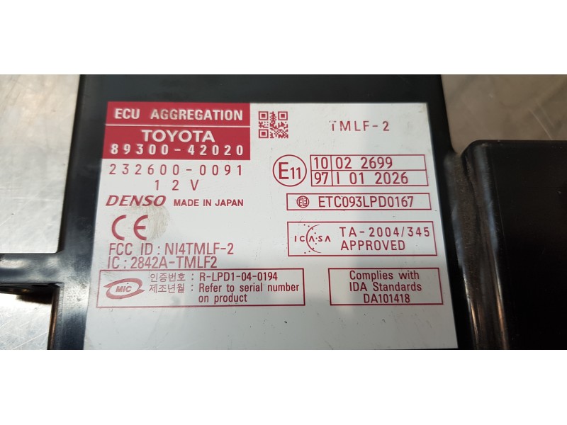 Recambio de modulo electronico para toyota rav 4 (a3) premium referencia OEM IAM 8930042020   Recambio de modulo electronico para toyota rav 4 (a3) premium referencia OEM IAM 8930042020