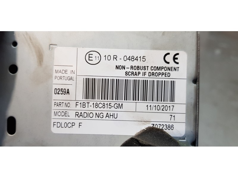 Recambio de sistema audio / radio cd para ford transit connect kombi ambiente referencia OEM IAM F1BT18C815GM   Recambio de sistema audio / radio cd para ford transit connect kombi ambiente referencia OEM IAM F1BT18C815GM