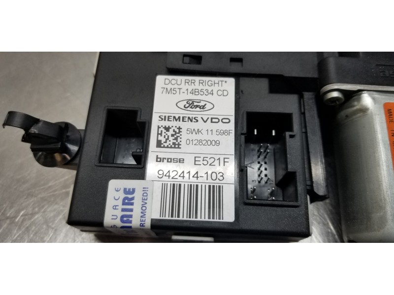 Recambio de motor elevalunas trasero derecho para ford kuga (cbv) titanium referencia OEM IAM 1767048 7M5T14B534CD 7M5T14D218ZC