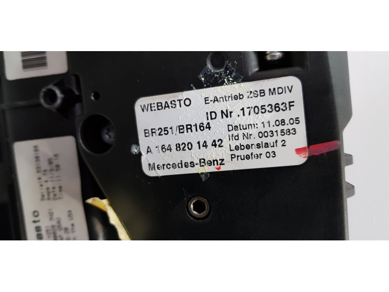 Recambio de techo electrico para mercedes clase r (w251) 320 cdi (251.022) referencia OEM IAM A1647800829  