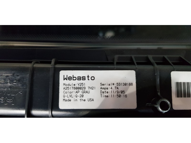 Recambio de techo electrico para mercedes clase r (w251) 320 cdi (251.022) referencia OEM IAM A1647800829  