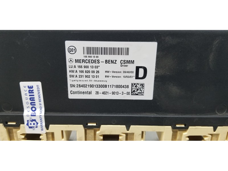 Recambio de modulo electronico para mercedes clase m (w166) ml 350 bluetec (166.004) referencia OEM IAM A1669001303  