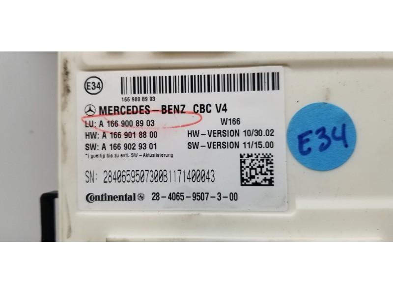 Recambio de modulo electronico para mercedes clase m (w166) ml 350 bluetec (166.004) referencia OEM IAM A1669008903  