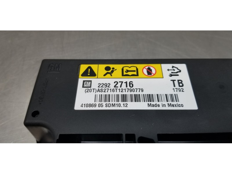 Recambio de centralita airbag para opel insignia berlina edition referencia OEM IAM 22922716   Recambio de centralita airbag para opel insignia berlina edition referencia OEM IAM 22922716