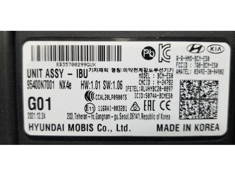 Recambio de modulo confort para hyundai tucson klass referencia OEM IAM 95400N7001  