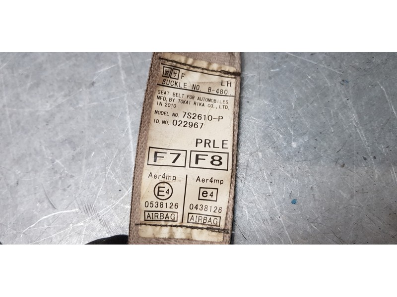 Recambio de cinturon seguridad delantero izquierdo para subaru legacy kombi/outback b14 premium referencia OEM IAM 7S2610P  