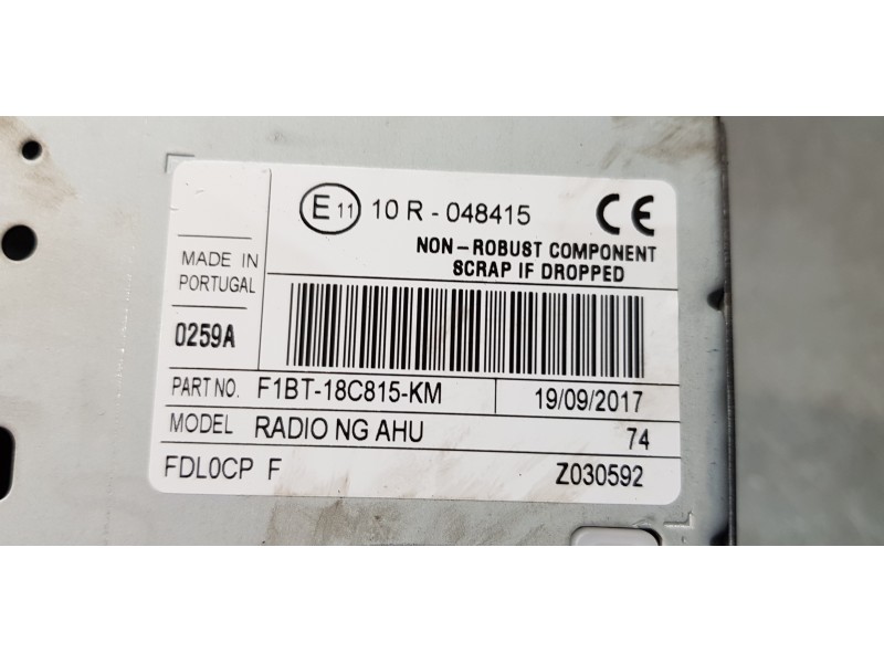 Recambio de sistema audio / radio cd para ford focus lim. st-line b&r referencia OEM IAM F1BT18C815KM   Recambio de sistema audio / radio cd para ford focus lim. st-line b&r referencia OEM IAM F1BT18C815KM