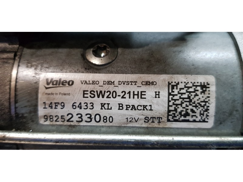 Recambio de motor arranque para peugeot 308 sw allure referencia OEM IAM 9825233080   Recambio de motor arranque para peugeot 308 sw allure referencia OEM IAM 9825233080