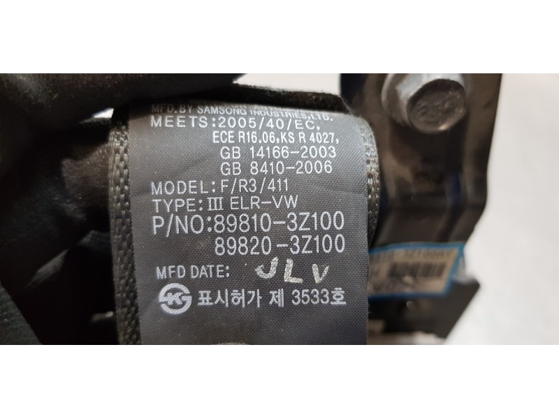 Recambio de cinturon seguridad trasero izquierdo para hyundai i40 premium referencia OEM IAM 898103Z100  