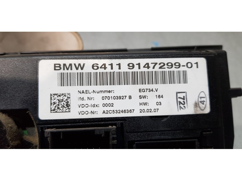 Recambio de mando climatizador para bmw serie 3 berlina (e90) 320d referencia OEM IAM 914729901   Recambio de mando climatizador para bmw serie 3 berlina (e90) 320d referencia OEM IAM 914729901