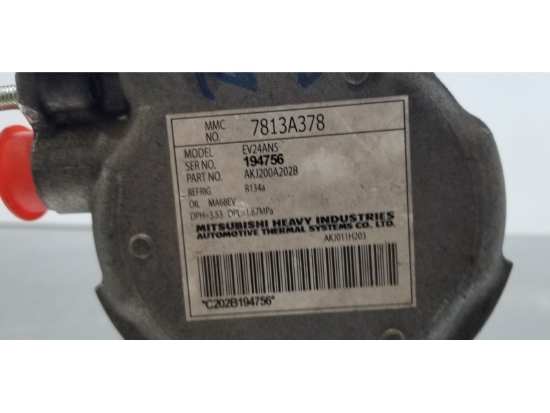 Recambio de compresor aire acondicionado para mitsubishi outlander (gf0) phev kaiteki 4wd referencia OEM IAM 7813A483 7813A378 