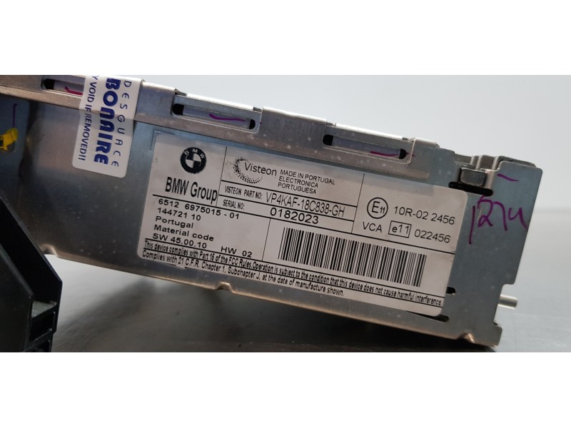 Recambio de sistema audio / radio cd para bmw serie 1 berlina (e81/e87) 116i referencia OEM IAM 65126975015   Recambio de sistema audio / radio cd para bmw serie 1 berlina (e81/e87) 116i referencia OEM IAM 65126975015