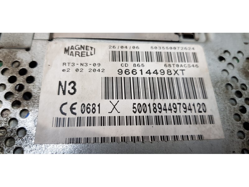 Recambio de sistema audio / radio cd para peugeot 307 break / sw (s1) break xs referencia OEM IAM 96614498XT   Recambio de sistema audio / radio cd para peugeot 307 break / sw (s1) break xs referencia OEM IAM 96614498XT