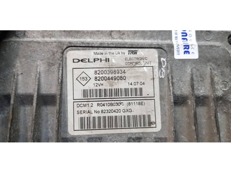 Recambio de centralita motor uce para renault modus confort dynamique referencia OEM IAM 8200398934 8200449080 
