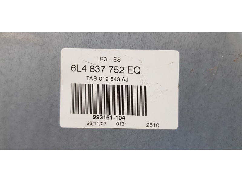 Recambio de elevalunas delantero derecho para seat ibiza (6l1) reference referencia OEM IAM 6L4837752EQ  