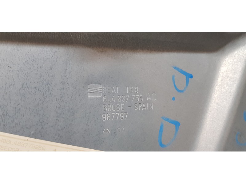 Recambio de elevalunas delantero derecho para seat ibiza (6l1) reference referencia OEM IAM 6L4837752EQ  