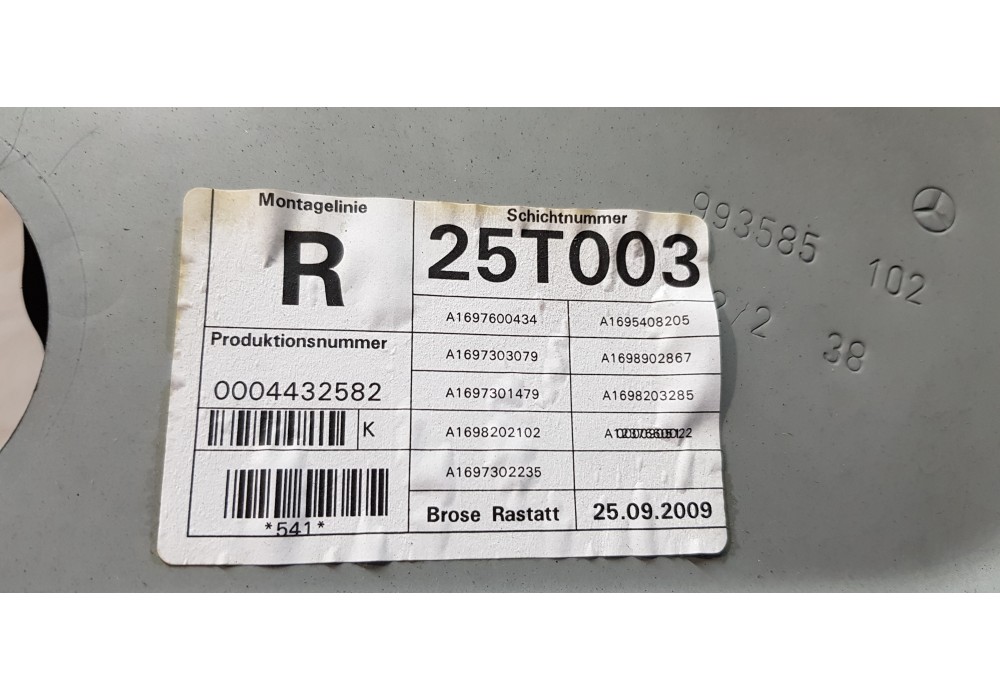 Recambio de elevalunas trasero derecho para mercedes clase a (w169) a 180 cdi (169.007) referencia OEM IAM A1697301479  