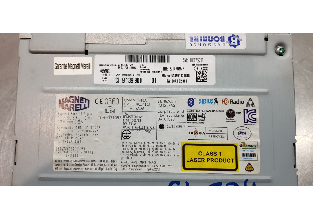 Recambio de sistema audio / radio cd para mini mini 5-trg. (f55) one d referencia OEM IAM 65129139900 9139900 