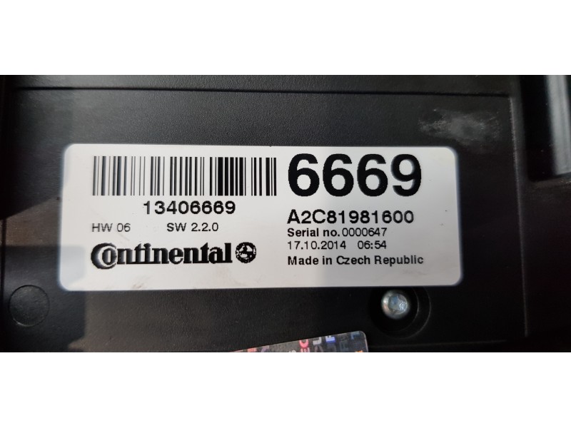 Recambio de sistema audio / radio cd para opel zafira tourer selective referencia OEM IAM 13406669   Recambio de sistema audio / radio cd para opel zafira tourer selective referencia OEM IAM 13406669