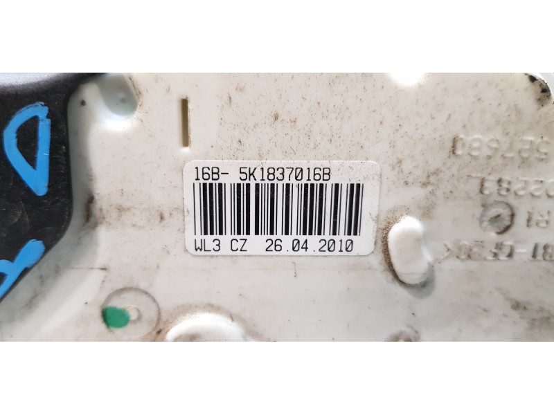 Recambio de cerradura puerta delantera derecha para volkswagen polo (6r1) advance referencia OEM IAM 5K1837016B   Recambio de cerradura puerta delantera derecha para volkswagen polo (6r1) advance referencia OEM IAM 5K1837016B