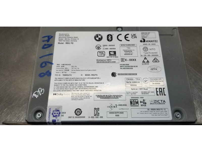 Recambio de sistema audio / radio cd para bmw serie x3 (g01) xdrive20d referencia OEM IAM 65125A84B42 65125A5E654 5A5E654