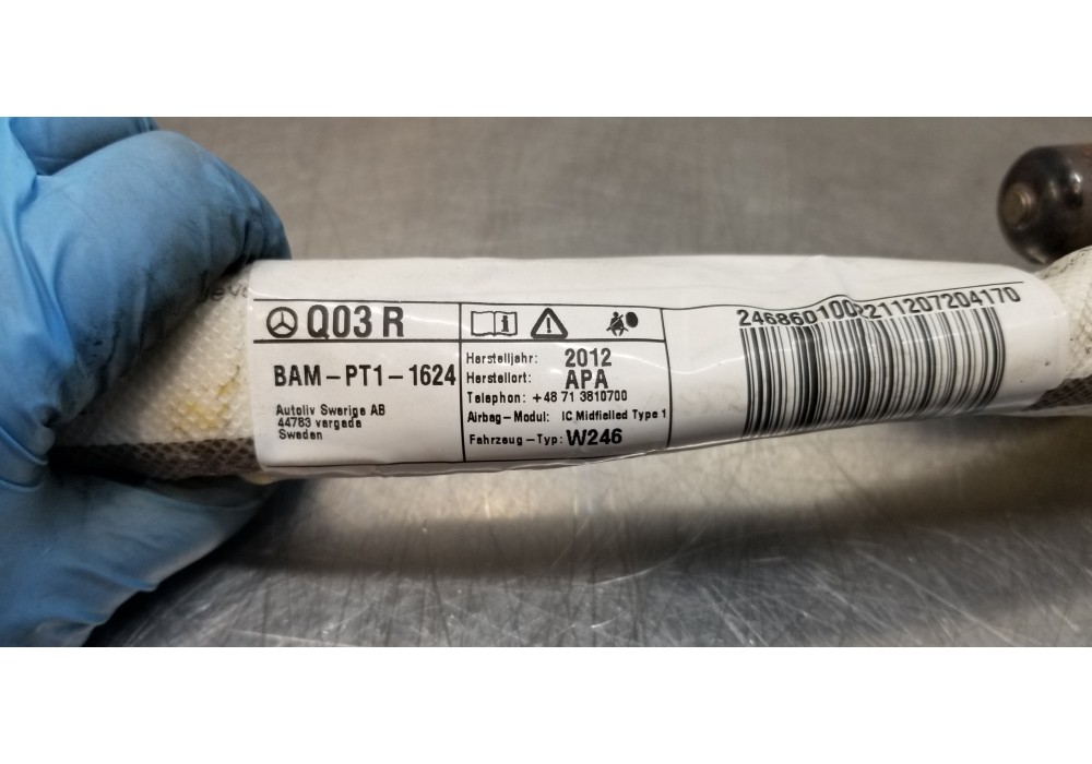 Recambio de airbag cortina delantero derecho para mercedes clase b (w246) b 200 cdi be (246.201) referencia OEM IAM A2468601002 