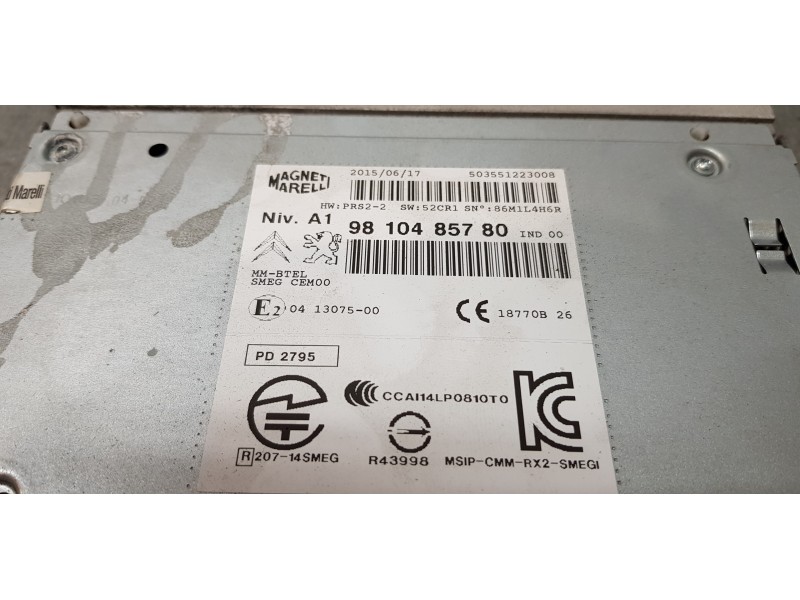 Recambio de sistema audio / radio cd para citroen c4 picasso seduction referencia OEM IAM 9810485780  