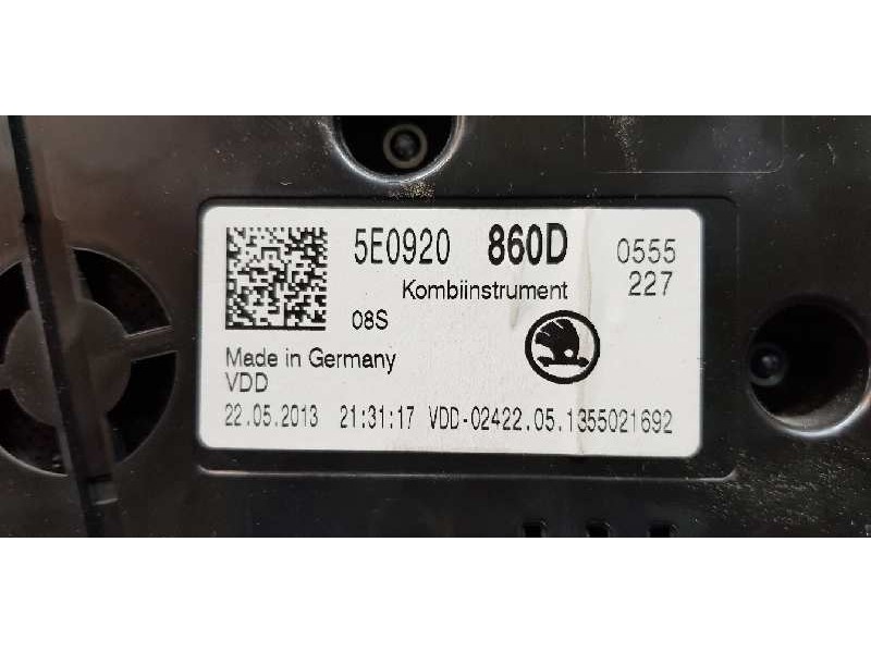 Recambio de cuadro instrumentos para skoda octavia lim. (5e3) ambition referencia OEM IAM 5E0920860D   Recambio de cuadro instrumentos para skoda octavia lim. (5e3) ambition referencia OEM IAM 5E0920860D