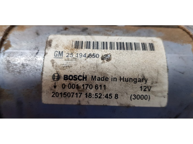 Recambio de motor arranque para opel mokka selective referencia OEM IAM 25194650   Recambio de motor arranque para opel mokka selective referencia OEM IAM 25194650