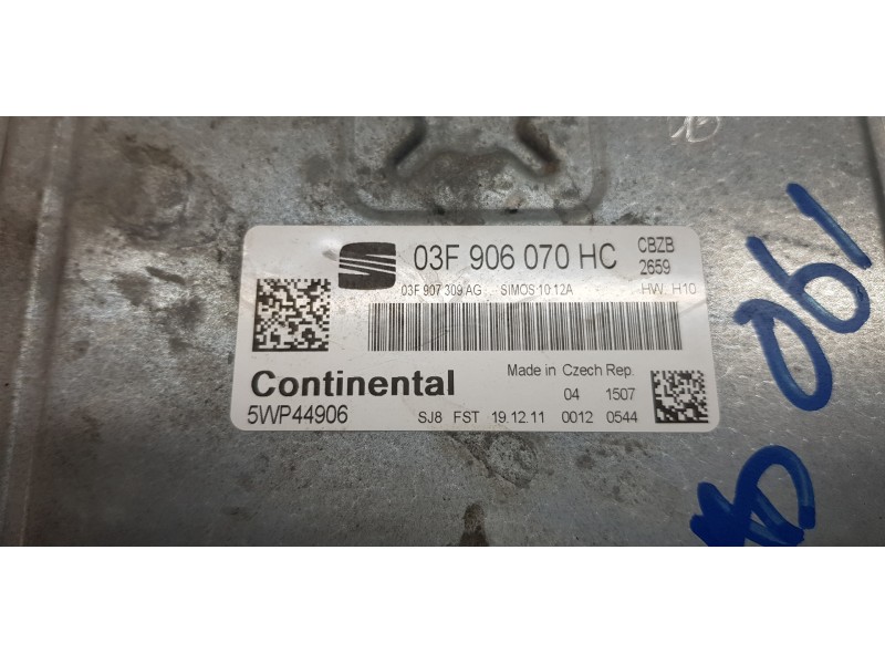 Recambio de centralita motor uce para seat leon (1p1) reference referencia OEM IAM 03F906070HC 5WP44906  Recambio de centralita motor uce para seat leon (1p1) reference referencia OEM IAM 03F906070HC 5WP44906