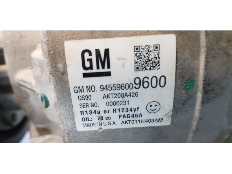 Recambio de compresor aire acondicionado para opel mokka selective referencia OEM IAM 94559600   Recambio de compresor aire acondicionado para opel mokka selective referencia OEM IAM 94559600