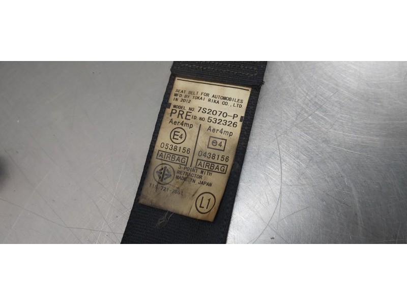 Recambio de cinturon seguridad delantero izquierdo para toyota prius (nhw30) eco referencia OEM IAM 7322047113B2  