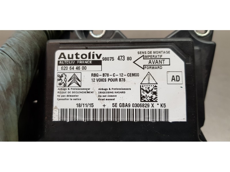 Recambio de centralita airbag para citroen c4 grand picasso feel referencia OEM IAM 9807547380  