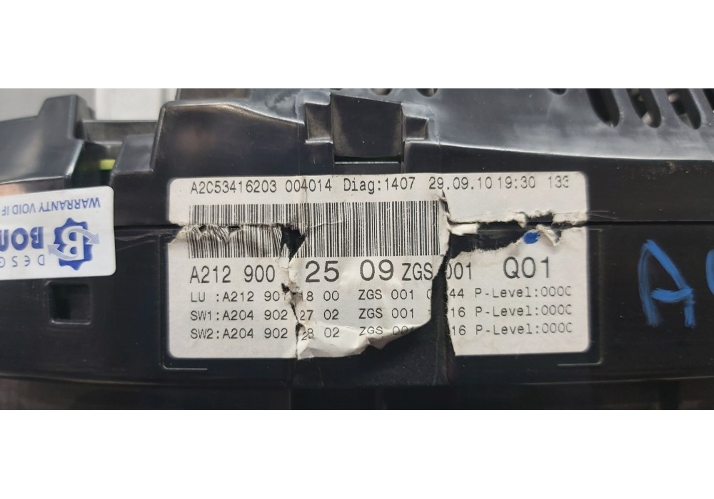 Recambio de cuadro instrumentos para mercedes clase e (w212) lim. 220 cdi blueefficiency (212.002) referencia OEM IAM A212900250