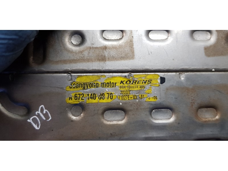 Recambio de enfriador egr para ssangyong rodius xdi limited referencia OEM IAM A6721400070  